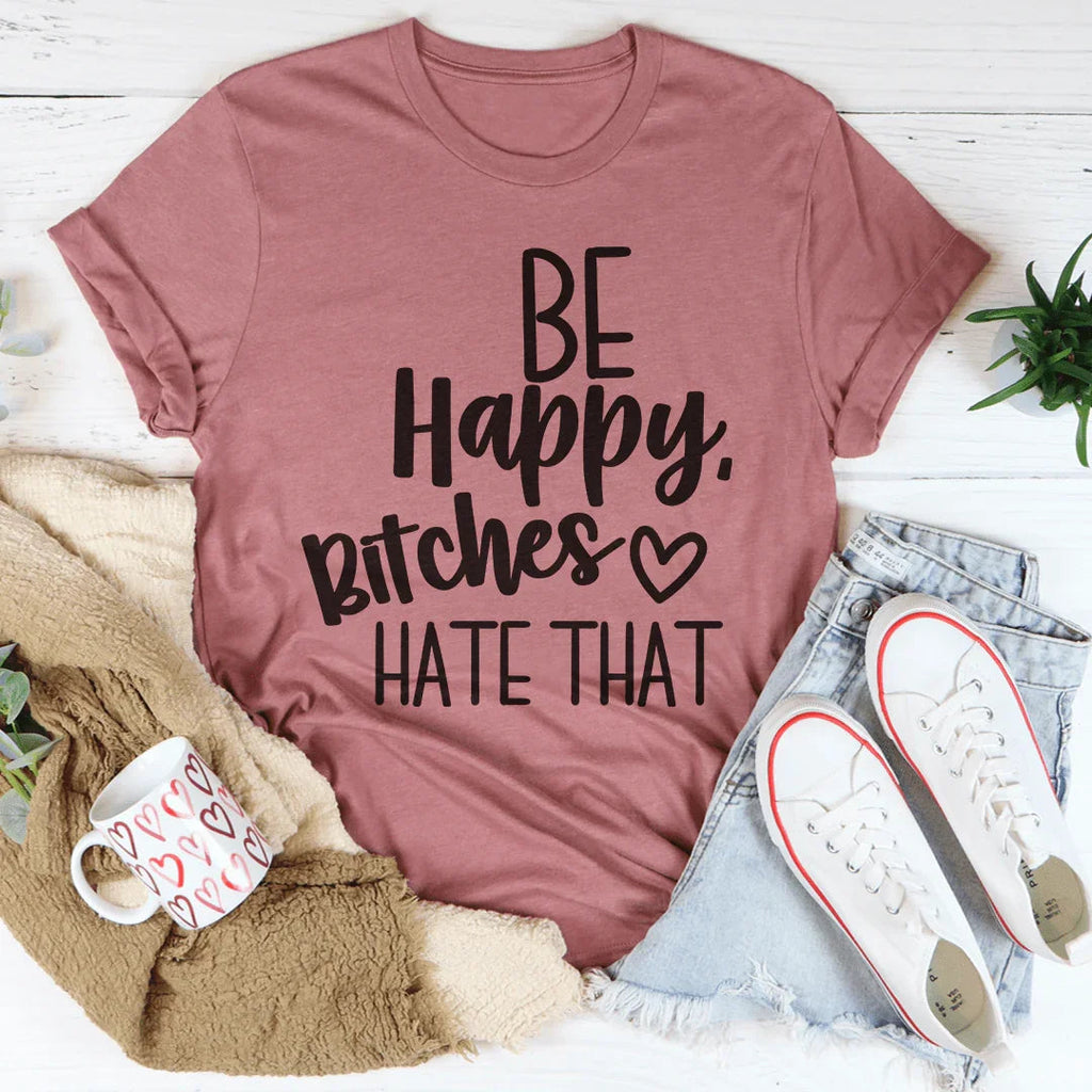 Be Happy Tee Peachy Sunday
