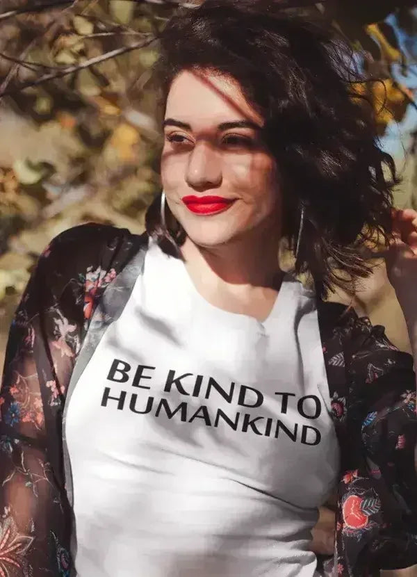Be Kind To Humankind Women T-shirt White | Soft & light-weight - SJB-DIAMOND ELITES