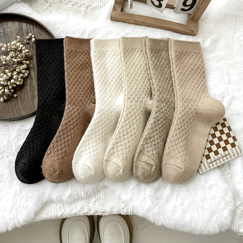Women’s Plaid Fuzzy Socks - 6-Pair Value Pack | Comfortable, Stretchy, & Chic Mid-Tube Hosiery Lootquake LLC