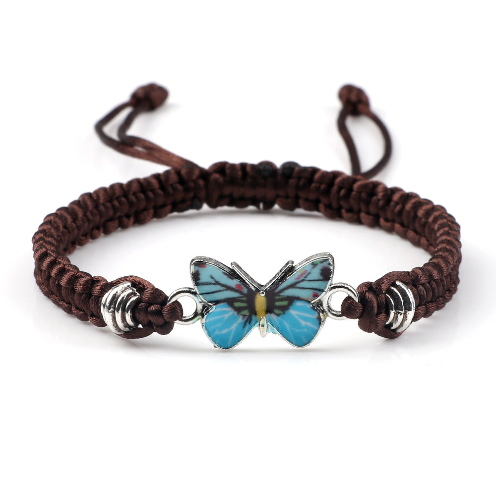 Couple Butterfly Buckle Braided Bracelet Pi-Mart