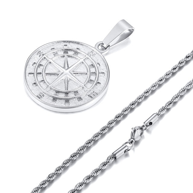 Men's Compass Necklaces Pi-Mart