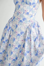 Sweetheart Neckline Floral Printed Midi Dress – Floral Midi Dress, Sweetheart Neckline Dress, Romantic Midi Dress, Feminine Floral Dress, Elegant Midi Dress