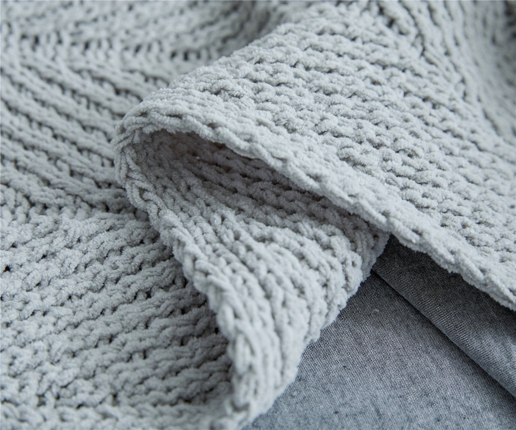 Vintage Chunky Knit Throw Blanket with Pom-pom Embellishment, Space Theme, All Seasons Polyester Cover, Knitted Casual Office Living Room Bedroom Nap Sofa Bed End Blanket 1PC Lootquake LLC
