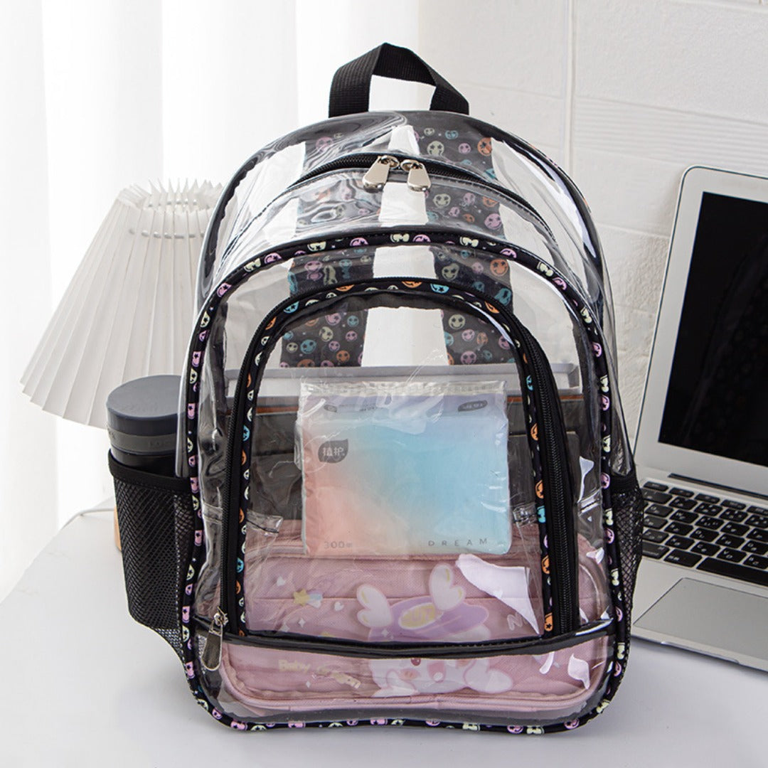 PVC transparent backpack, travel goods multi-layer storage waterproof backpack purse, Transparent backpack purse - SJB-DIAMOND ELITES