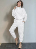 Quarter Zip Sweatshirt and Pants Set THRIXINE