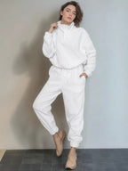 Quarter Zip Sweatshirt and Pants Set THRIXINE