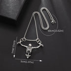 Crucifixion Skull Pendant Necklace Pi-Mart
