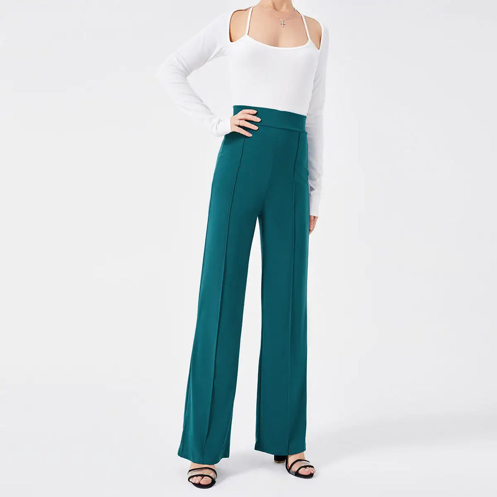Solid Color Casual Pants Slim, High-waisted Bell Bottoms - SJB-DIAMOND ELITES
