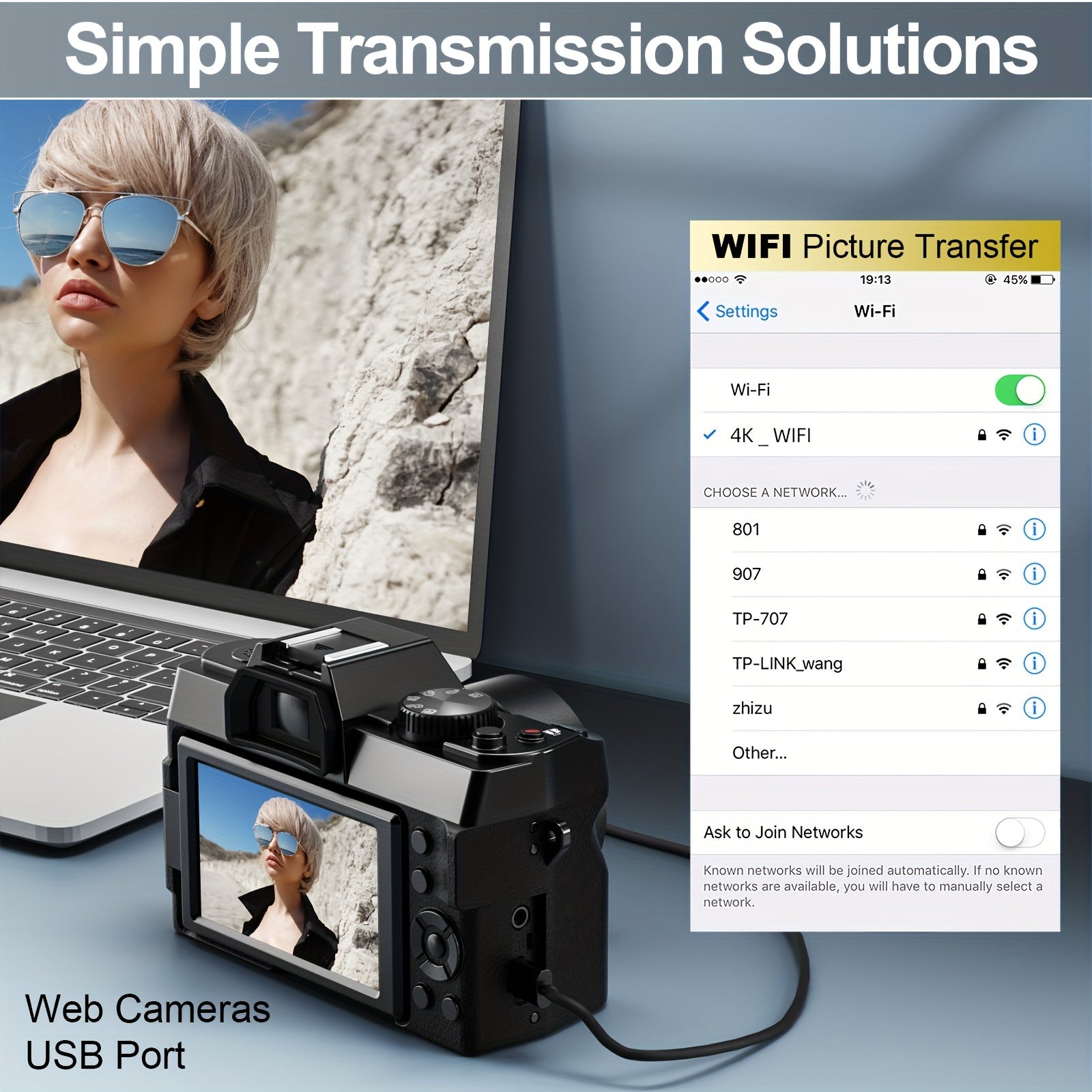 NBD S100 Pro 4K Digital Cameras For Photography, 48MP/60FPS Video Camera For Vlogging, WiFi & App Control Vlogging Camera, Small Camera With 32GB TF Card.Wide-Angle & Macro Lens Lootquake LLC