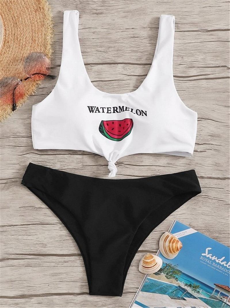 Beach Bikini Woman Lace Up Tie Strapless Leopard Swimsuit  Women's Halter Bikini V Cut Bottom Lace Up Two Piece Swimsuits Female Push Up Ruffled Bow Bathing Suit Thong Swimwear Stevvex
