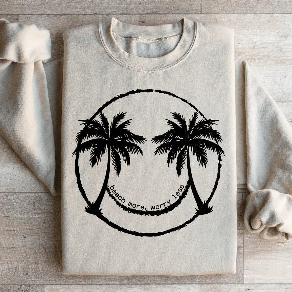 Beach More Worry Less Sweatshirt Peachy Sunday