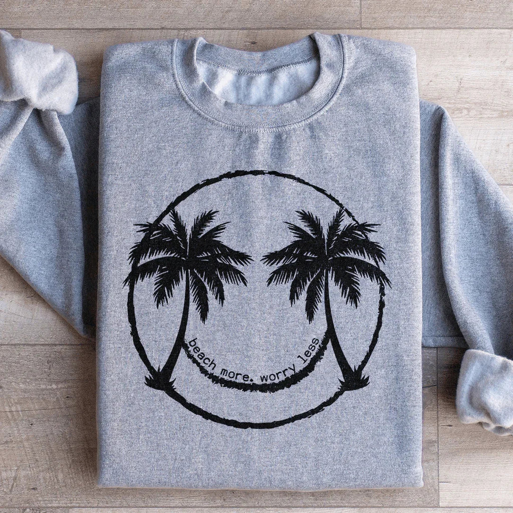 Beach More Worry Less Sweatshirt Peachy Sunday