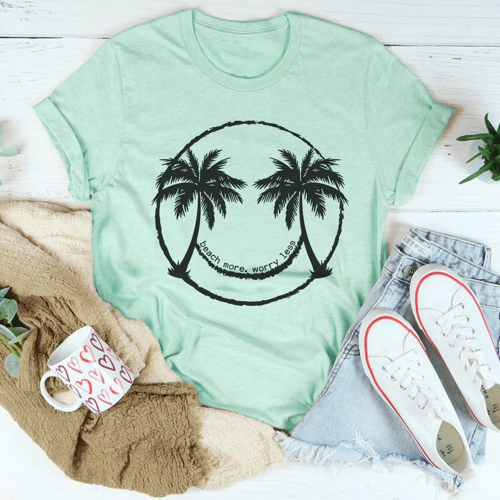 Beach More Worry Less Tee Peachy Sunday