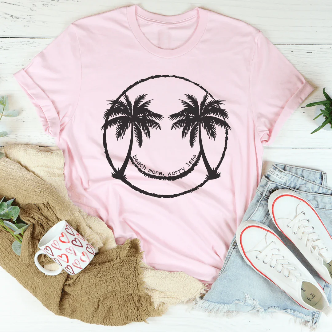 Beach More Worry Less Tee Peachy Sunday