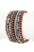 Beaded 7-Layer Stretch Bracelet Stack Multicolor Gold