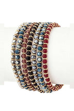 Beaded 7-Layer Stretch Bracelet Stack Multicolor Gold