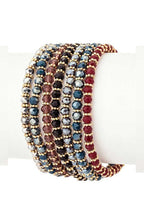 Beaded 7-Layer Stretch Bracelet Stack Multicolor Gold