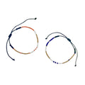 Beaded Bracelet Set Of 2 Adjustable Glass Bead Cotton Thread Layering Bracelets BandsCo Straps