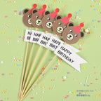 Bear Candle Birthday Cake Props Topper Card Cute Fantasy Cup Dessert Smiley  Love Bear  Table Dress Up Cake Props Party Cake Decor Supplies Toppers Birthday Cupcake Topper Various Cake Decorations for Birthday Party Photo Prop Stevvex