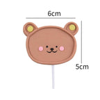 Bear Candle Birthday Cake Props Topper Card Cute Fantasy Cup Dessert Smiley  Love Bear  Table Dress Up Cake Props Party Cake Decor Supplies Toppers Birthday Cupcake Topper Various Cake Decorations for Birthday Party Photo Prop Stevvex