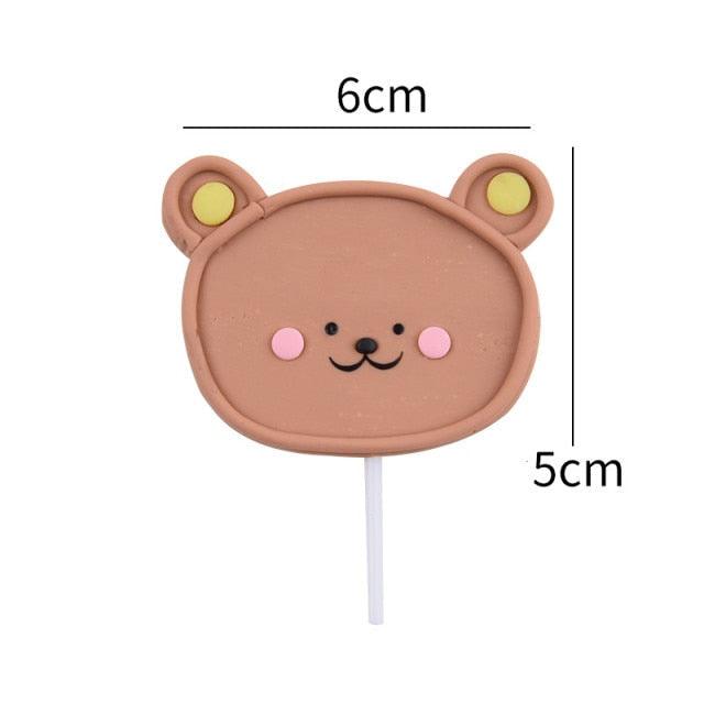 Bear Candle Birthday Cake Props Topper Card Cute Fantasy Cup Dessert Smiley  Love Bear  Table Dress Up Cake Props Party Cake Decor Supplies Toppers Birthday Cupcake Topper Various Cake Decorations for Birthday Party Photo Prop Stevvex
