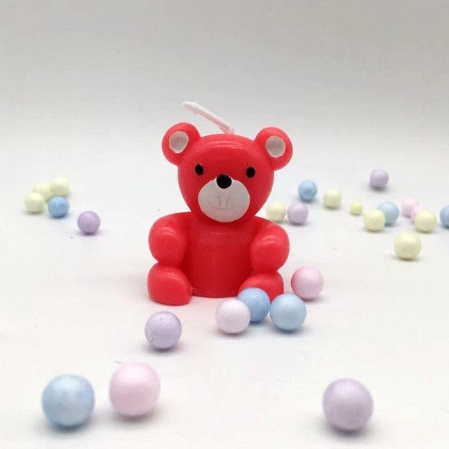 Bear Candle Birthday Cake Props Topper Card Cute Fantasy Cup Dessert Smiley  Love Bear  Table Dress Up Cake Props Party Cake Decor Supplies Toppers Birthday Cupcake Topper Various Cake Decorations for Birthday Party Photo Prop Stevvex
