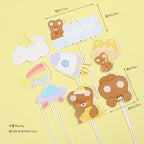 Bear Candle Birthday Cake Props Topper Card Cute Fantasy Cup Dessert Smiley  Love Bear  Table Dress Up Cake Props Party Cake Decor Supplies Toppers Birthday Cupcake Topper Various Cake Decorations for Birthday Party Photo Prop Stevvex