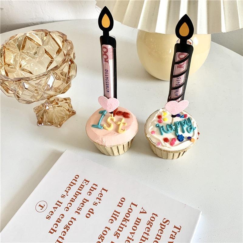 Bear Candle Birthday Cake Props Topper Card Cute Fantasy Cup Dessert Smiley  Love Bear  Table Dress Up Cake Props Party Cake Decor Supplies Toppers Birthday Cupcake Topper Various Cake Decorations for Birthday Party Photo Prop Stevvex