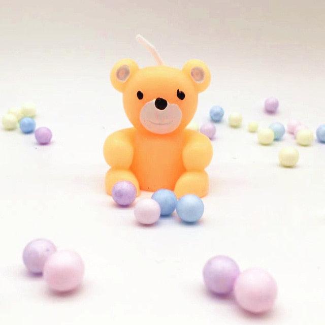Bear Candle Birthday Cake Props Topper Card Cute Fantasy Cup Dessert Smiley  Love Bear  Table Dress Up Cake Props Party Cake Decor Supplies Toppers Birthday Cupcake Topper Various Cake Decorations for Birthday Party Photo Prop Stevvex