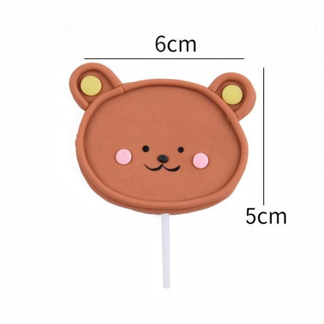 Bear Candle Birthday Cake Props Topper Card Cute Fantasy Cup Dessert Smiley  Love Bear  Table Dress Up Cake Props Party Cake Decor Supplies Toppers Birthday Cupcake Topper Various Cake Decorations for Birthday Party Photo Prop Stevvex
