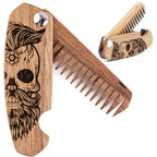Wooden Beard Comb – Sugar Skull - SJB-DIAMOND ELITES