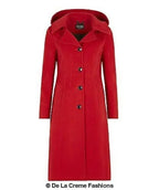 Wool Blend Hooded Mid Length Coat (1704)