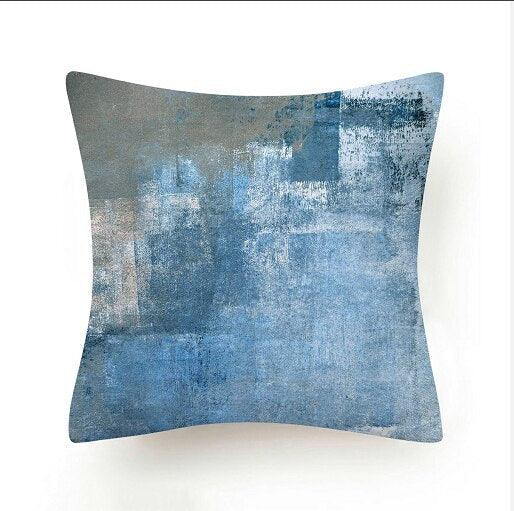 Beautiful Blue Print Polyester Pillow Case Waist Soft Fiber Cushion Sofa Car Cushion Cover Artwork Home Decorative Pillows Covers Cushion Cover For Bedroom Sofa Living Room Home Pillowcase Stevvex