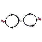 Beautiful Bracelets Set For Couple Mutual Attraction Braided Rope Couple Bracelets Blue Butterfly Relationship Matching Bracelet Set Heart Magnet Mutual Attraction Rope Bracelets Lover Gifts For Best Friend Women Men