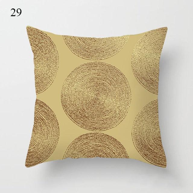 Beautiful Gold Print Pillow Cover Home Cotton Modern Decorative Pillowcase Gold Cushion Cases Decorative Cushions For Sofa Seat Covers Pillow Case Stevvex