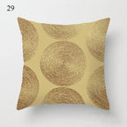 Beautiful Gold Print Pillow Cover Home Cotton Modern Decorative Pillowcase Gold Cushion Cases Decorative Cushions For Sofa Seat Covers Pillow Case Stevvex