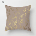Beautiful Gold Print Pillow Cover Home Cotton Modern Decorative Pillowcase Gold Cushion Cases Decorative Cushions For Sofa Seat Covers Pillow Case Stevvex