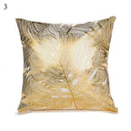 Beautiful Gold Print Pillow Cover Home Cotton Modern Decorative Pillowcase Gold Cushion Cases Decorative Cushions For Sofa Seat Covers Pillow Case Stevvex