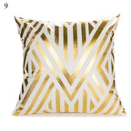 Beautiful Gold Print Pillow Cover Home Cotton Modern Decorative Pillowcase Gold Cushion Cases Decorative Cushions For Sofa Seat Covers Pillow Case Stevvex