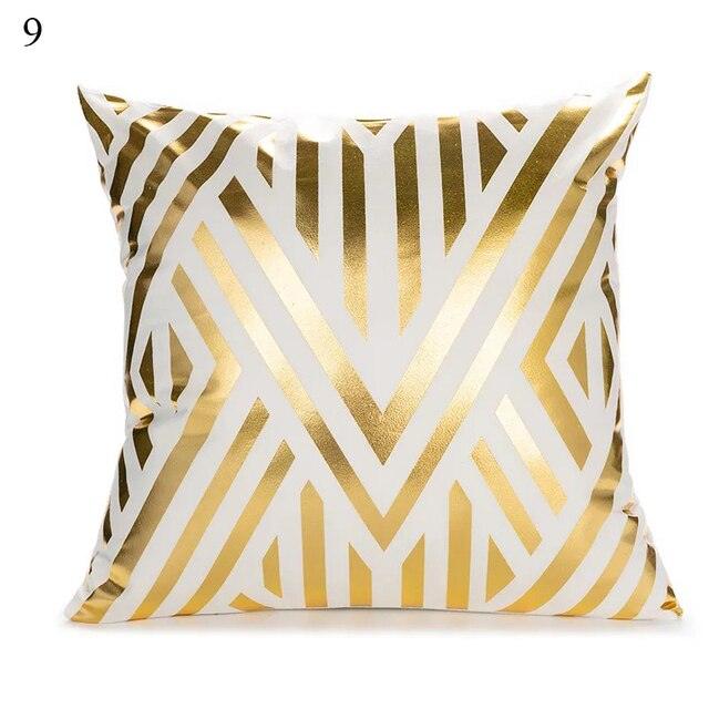 Beautiful Gold Print Pillow Cover Home Cotton Modern Decorative Pillowcase Gold Cushion Cases Decorative Cushions For Sofa Seat Covers Pillow Case Stevvex