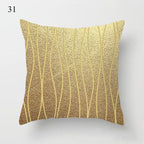 Beautiful Gold Print Pillow Cover Home Cotton Modern Decorative Pillowcase Gold Cushion Cases Decorative Cushions For Sofa Seat Covers Pillow Case Stevvex