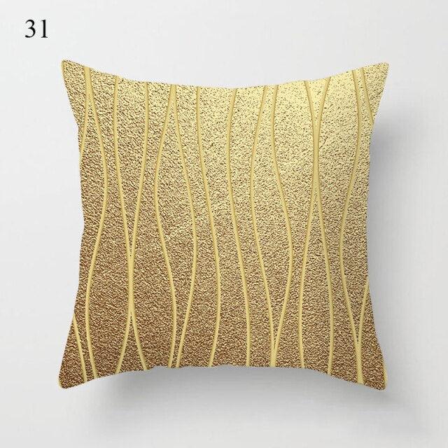 Beautiful Gold Print Pillow Cover Home Cotton Modern Decorative Pillowcase Gold Cushion Cases Decorative Cushions For Sofa Seat Covers Pillow Case Stevvex