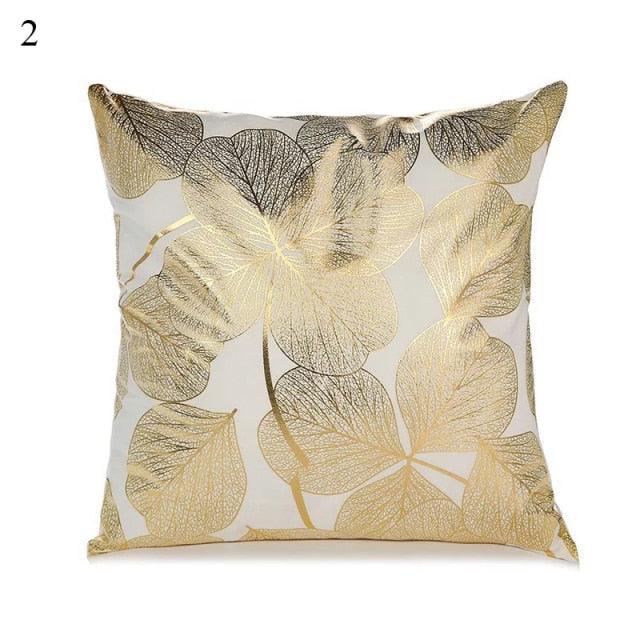 Beautiful Gold Print Pillow Cover Home Cotton Modern Decorative Pillowcase Gold Cushion Cases Decorative Cushions For Sofa Seat Covers Pillow Case Stevvex