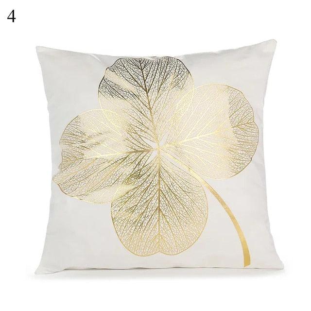 Beautiful Gold Print Pillow Cover Home Cotton Modern Decorative Pillowcase Gold Cushion Cases Decorative Cushions For Sofa Seat Covers Pillow Case Stevvex
