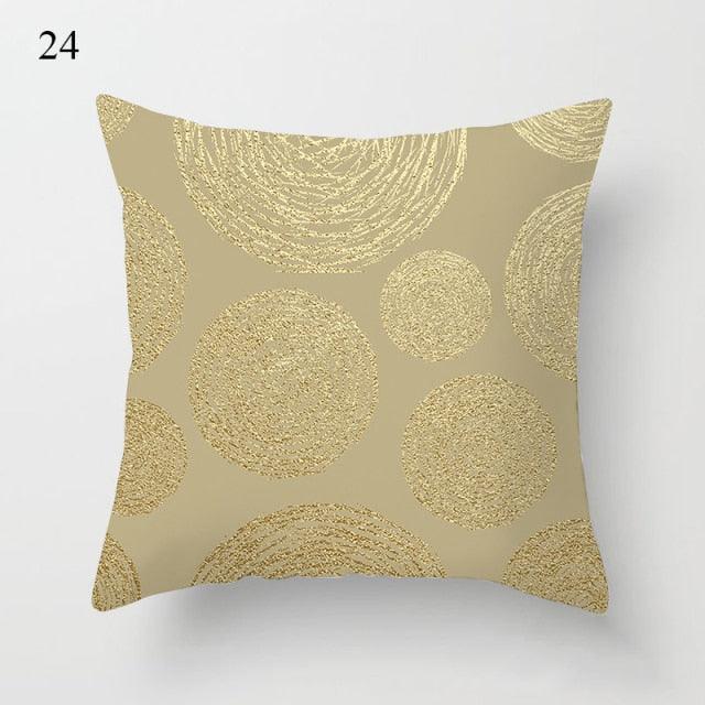 Beautiful Gold Print Pillow Cover Home Cotton Modern Decorative Pillowcase Gold Cushion Cases Decorative Cushions For Sofa Seat Covers Pillow Case Stevvex
