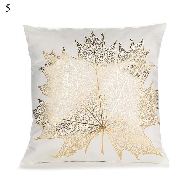 Beautiful Gold Print Pillow Cover Home Cotton Modern Decorative Pillowcase Gold Cushion Cases Decorative Cushions For Sofa Seat Covers Pillow Case Stevvex