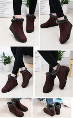 Beautiful Red Womens Ankle Boots New Fashion Waterproof Platform Winter Warm Snow Boots Outdoor Warm Mid-Calf Boot Non-Slip Water Resistant Winter Cold Weather Elegant Shoes Stevvex