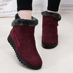 Beautiful Red Womens Ankle Boots New Fashion Waterproof Platform Winter Warm Snow Boots Outdoor Warm Mid-Calf Boot Non-Slip Water Resistant Winter Cold Weather Elegant Shoes Stevvex