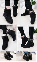 Beautiful Red Womens Ankle Boots New Fashion Waterproof Platform Winter Warm Snow Boots Outdoor Warm Mid-Calf Boot Non-Slip Water Resistant Winter Cold Weather Elegant Shoes Stevvex