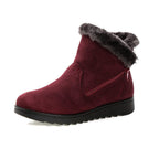 Beautiful Red Womens Ankle Boots New Fashion Waterproof Platform Winter Warm Snow Boots Outdoor Warm Mid-Calf Boot Non-Slip Water Resistant Winter Cold Weather Elegant Shoes Stevvex